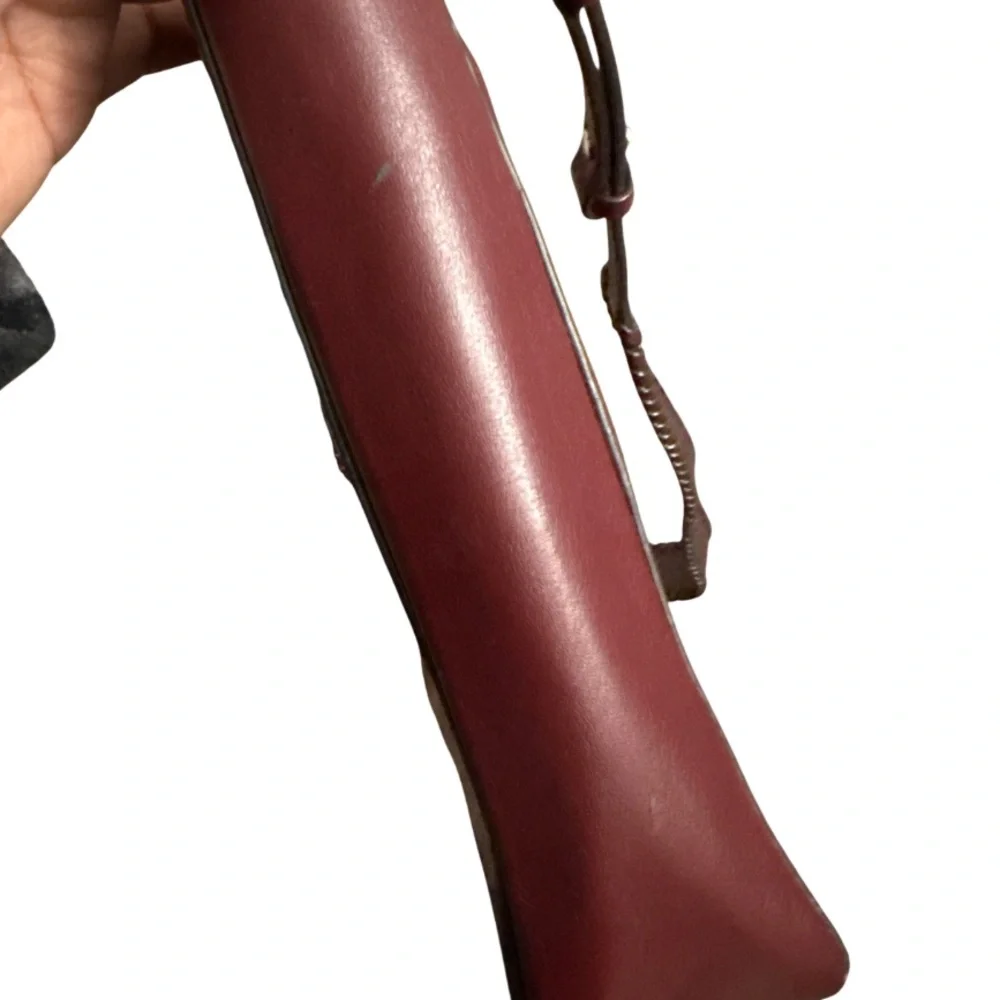 Michael Kors Gloria Pocket Stitched Leather Crossbody‎ leather oxblood bag